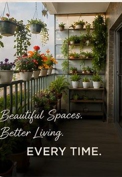 Balcony interior and gardening